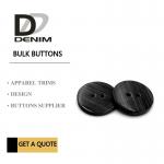 2 Holes Polyester Buttons Pearl Black Brush Color for Garment Accessories for sale