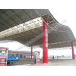 Gas Station Light Steel Roof Trusses with Steel Space Frame Canopy for sale