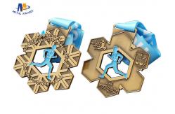 China Die Cast Custom Sport Medals 10K With Ribbon round Shape Pesonalized supplier