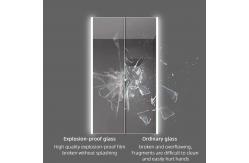 China Smart LED Hotel Bathroom Vanity Mirrors Wall Mounted Frameless Defogger Dimmer supplier