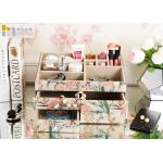 Bedroom Desk Storage Box Organizer , Glass & MDF Makeup Organiser Box for sale