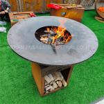Portable Circle Plancha CookingBbq Barbecue Fire Pit Corten Steel for sale