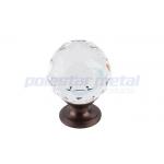 1-3/8 Diameter Crystal Oil Rubbed Bronze Zinc Alloy Ring Pull Cabinet Knobs for sale
