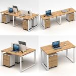 4 Way Linear Straight Office Desk Wood Modular Workstation Table