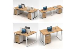 China 4 Way Linear Straight Office Desk Wood Modular Workstation Table supplier