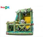Inflatable Kids Slide Commercial Inflatable Bouncer Slide Panda Bamboo Forest Theme Inflatable Slippery Slide for sale