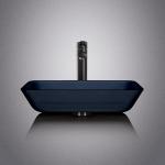 Tempered Glass Black Colour Wash Basin 12mm Acid Matt Counter Top Bowl Sink for sale