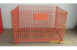 China Black Lockable Folding 50*100mm 1500KG Folding Wire Mesh Container supplier