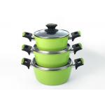 20cm Customized Logo Pressed Aluminum LFGB Ceramic Pot Set for sale