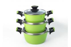 China 20cm Customized Logo Pressed Aluminum LFGB Ceramic Pot Set supplier