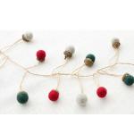 Pink Beige Pendant Wool Felt Balls 2.5*2 Cm With Jute Rope​ EN71 Approval for sale