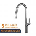 Pull Down Stainless Steel Kitchen Faucet Brushed Spray Hot Cold for sale