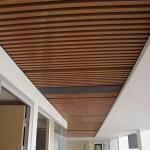 Suspended Wood Grain Aluminum Baffle Ceiling For Shopping Mall Hotel Supermarket for sale