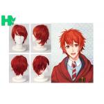 Charming Wigs Synthetic Hair Short Wavy Red Synthetic Cosplay Wigs Costume Party Wigs Cap for sale
