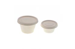 China Compostable Biodegradable Sugarcane Bagasse Cup Cold Drink Paper Tea Cup With Lid supplier
