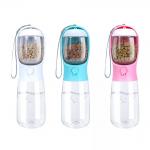 Custom Logo Plastic Travel Pet Feeders Container Food And Water 2 In 1 Portable Pet Bottle for sale