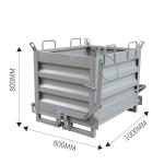 Customizable Waste Collection Bin Convenient Drop Bottom Chips And Metal Container for sale