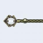 Crown-shape crystal curtain head curtain finials Customized curtain rod set double bracket for sale