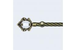China Crown-shape crystal curtain head curtain finials Customized curtain rod set double bracket supplier
