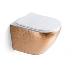 Bathroom Ceramic Golden Wall Hung Toilet Bowl Rimless for sale