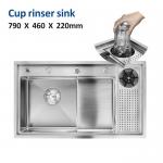 31 Inch Stainless Steel Kitchen Sink Glass Rinser Cup Washer for sale