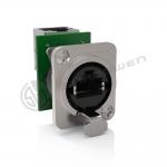 Signal Rj45 Female Connector Socket Indoor Use Latch Lock D Shape for sale