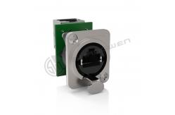 China Signal Rj45 Female Connector Socket Indoor Use Latch Lock D Shape supplier