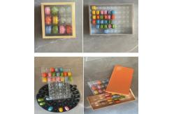 China Hot Stamping Macaron Transparent Box Top And Bottom Lid Macaron Display Rack 12pcs supplier