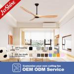 OEM Remote Control Bldc Solid Wood Ceiling Fan With LED Lighting