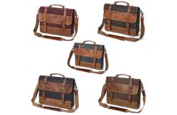 China Reusable Antiwear Canvas Leather Messenger Bag , 14 Inch Waxed Canvas Shoulder Bag supplier