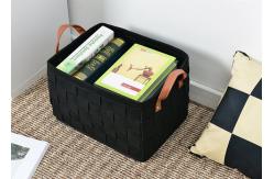 China Rectangular 3mm 5mm Felt Storage Bin With PU Handles supplier