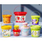 Customized White Plastic Storage Bucket Reusable For Food for sale