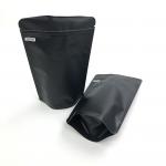 OEM Custom 250G Black Logo Size Resealable Aluminum Foil Stand Up With Degassing Valves For Coffee Bean Packaging Pouch for sale