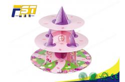 China Durable Cardboard Three Tier Cake Stand , Cardboard Cupcake Display Stands supplier