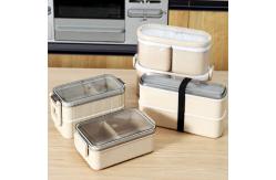 China Sustainable Wheat Straw Plastic Multi Compartment Lunch Box Japanese Style supplier