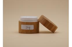 China 30g 50g Cosmetic Cream Containers With Bamboo Material Outside PP Plastic Inner supplier