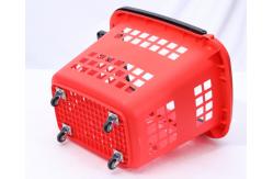 China Customized HDPP Plastic Supermarket Basket With Wheels 45L Capacity supplier
