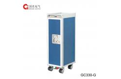 China Blue Airplane Food Trolley , Flight Attendant Cart Box Type Sealing supplier