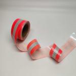 Twill Stripes Red Silver Reflective Heat Transfer Film Self Adhesive For Workwear Garments for sale