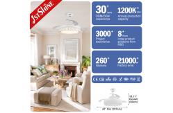China Invisible Retractable Blade Ceiling Fan Low Watt DC 220V Remote Control Modern Design supplier