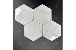 China 295x310mm Hexagonal Glass Mosaic Tile Glossy Surface  For Bathroom Wall supplier