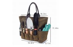China Canvas Garden Tool Carrier Tote With Custom Silk Printing / Embroidery Logo supplier