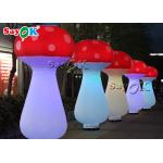 Red And White LED Light 2.5m Inflatable Mushroom For Music Festival for sale
