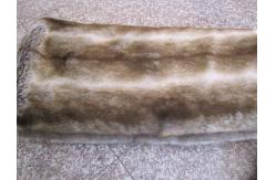 China Grade A Faux Fur Blanket Striped Gray Chinchilla With Micro Mink Back supplier
