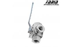 China Manual High Pressure Three Way Ball Valve With Internal Teeth supplier