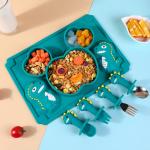 Food Grade Silicone Baby Tray Custom Feeding Plates And Bowls PPA PVC Free