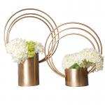 Brass Gold Iron ODM elegant flower vase For Wedding Accessories for sale