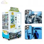 Steel Touch Screen Phone Case Printing Vending Machine 27-Inch Wave Crystal Display for Customized Cases for sale