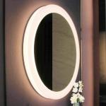 Hotel Bathroom Accessories LED Smart Round Mirror with Touch Switch and 120pcs LED for sale
