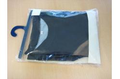 China Printed Custom Plastic Scarf Packaging Bag With Hook / Clear Sock Hanging Bag supplier